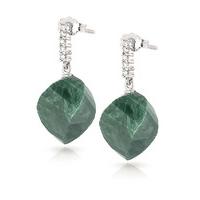 Emerald and Diamond Stud Earrings 30.5ctw in 9ct White Gold