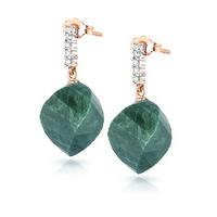 Emerald and Diamond Stud Earrings 30.5ctw in 9ct Rose Gold