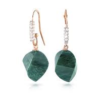 Emerald and Diamond Drop Earrings 30.5ctw in 9ct Rose Gold