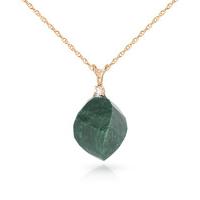 emerald and diamond pendant necklace 1525ct in 9ct rose gold