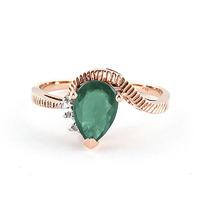 Emerald and Diamond Belle Ring 1.0ct in 9ct Rose Gold