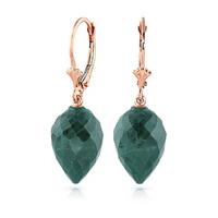 Emerald Briolette Drop Earrings 25.7ctw in 9ct Rose Gold