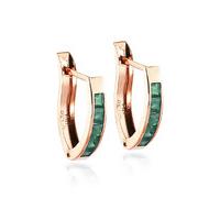 Emerald Acute Huggie Earrings 0.8ctw in 9ct Rose Gold