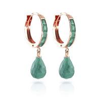 Emerald Droplet Huggie Earrings 7.8ctw in 9ct Rose Gold