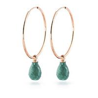 emerald briolette earrings 66ctw in 9ct rose gold