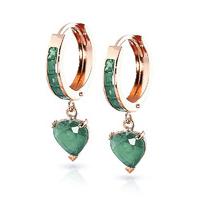 emerald huggie earrings 085ctw in 9ct rose gold