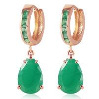 Emerald Droplet Huggie Earrings 1.3ctw in 9ct Rose Gold