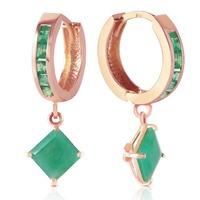 Emerald Huggie Hoop Earrings 1.3ctw in 9ct Rose Gold