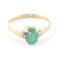 Emerald and Diamond Desire Ring 1.25ct in 9ct Gold