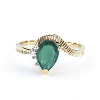 emerald and diamond belle ring 10ct in 9ct gold