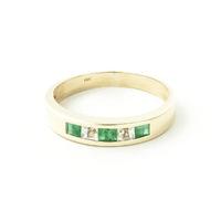 emerald and white topaz ring 078ctw in 9ct gold