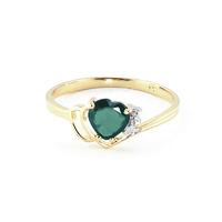 emerald and diamond devotion ring 10ct in 9ct gold