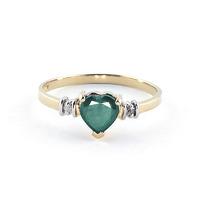 Emerald and Diamond Ring 1.0ct in 9ct Gold