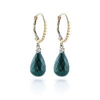 Emerald and Diamond Stem Drop Earrings 17.6ctw in 9ct Gold