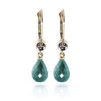 Emerald and Diamond Illusion Drop Earrings 6.6ctw in 9ct Gold