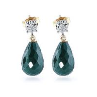 emerald and diamond illusion stud earrings 176ctw in 9ct gold