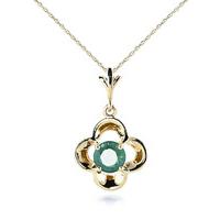 Emerald Corona Pendant Necklace 0.55ct in 9ct Gold