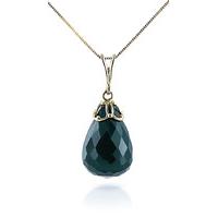 Emerald Tiara Briolette Pendant Necklace 14.8ct in 9ct Gold