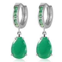 Emerald Droplet Huggie Earrings 1.3ctw in 9ct White Gold