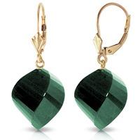 Emerald Briolette Drop Earrings 30.5ctw in 9ct Gold