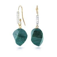 Emerald and Diamond Drop Earrings 30.5ctw in 9ct Gold