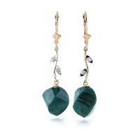 Emerald and Diamond Drop Earrings 30.5ctw in 9ct Gold