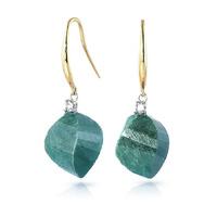 emerald and diamond drop earrings 305ctw in 9ct gold