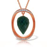 emerald and diamond pendant necklace 130ct in 9ct rose gold