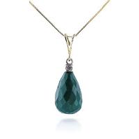 Emerald and Diamond Pendant Necklace 8.8ct in 9ct Gold