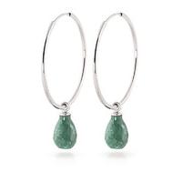 Emerald Briolette Earrings 6.6ctw in 9ct White Gold