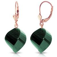 Emerald Briolette Drop Earrings 30.5ctw in 9ct Rose Gold