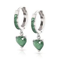 Emerald Huggie Earrings 0.85ctw in 9ct White Gold