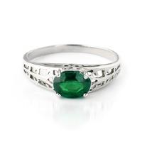 Emerald Catalan Filigree Ring 1.15ct in 9ct White Gold