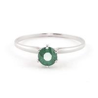 Emerald Crown Solitaire Ring 0.65ct in 9ct White Gold