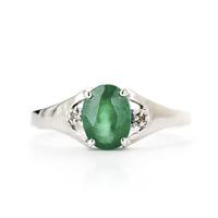 Emerald and Diamond Desire Ring 1.25ct in 9ct White Gold