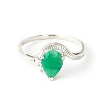 Emerald and Diamond Belle Ring 1.0ct in 9ct White Gold