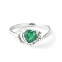 Emerald and Diamond Devotion Ring 1.0ct in 9ct White Gold