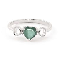 Emerald and Diamond Trinity Ring 1.0ct in 9ct White Gold