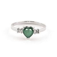 Emerald and Diamond Ring 1.0ct in 9ct White Gold