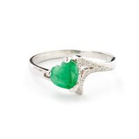 Emerald Devotion Heart Ring 1.0ct in 9ct White Gold