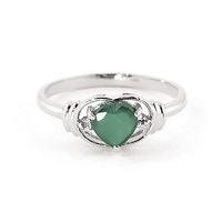 Emerald and Diamond Ring 1.0ct in 9ct White Gold