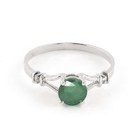 emerald and diamond aspire ring 06ct in 9ct white gold