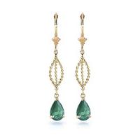 Emerald Sceptre Drop Earrings 2.0ctw in 9ct Gold