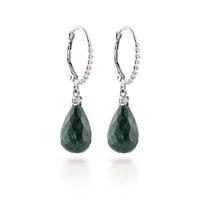 emerald and diamond stem drop earrings 176ctw in 9ct white gold