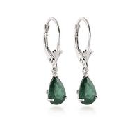 Emerald Belle Drop Earrings 2.0ctw in 9ct White Gold