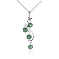 emerald dream catcher pendant necklace 20ctw in 9ct white gold