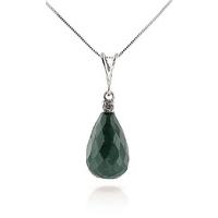 emerald and diamond pendant necklace 88ct in 9ct white gold