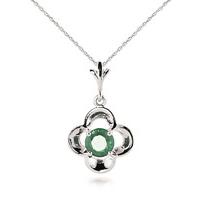 Emerald Corona Pendant Necklace 0.55ct in 9ct White Gold