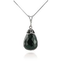 Emerald Tiara Briolette Pendant Necklace 14.8ct in 9ct White Gold