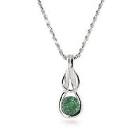 emerald san francisco pendant necklace 065ct in 9ct white gold